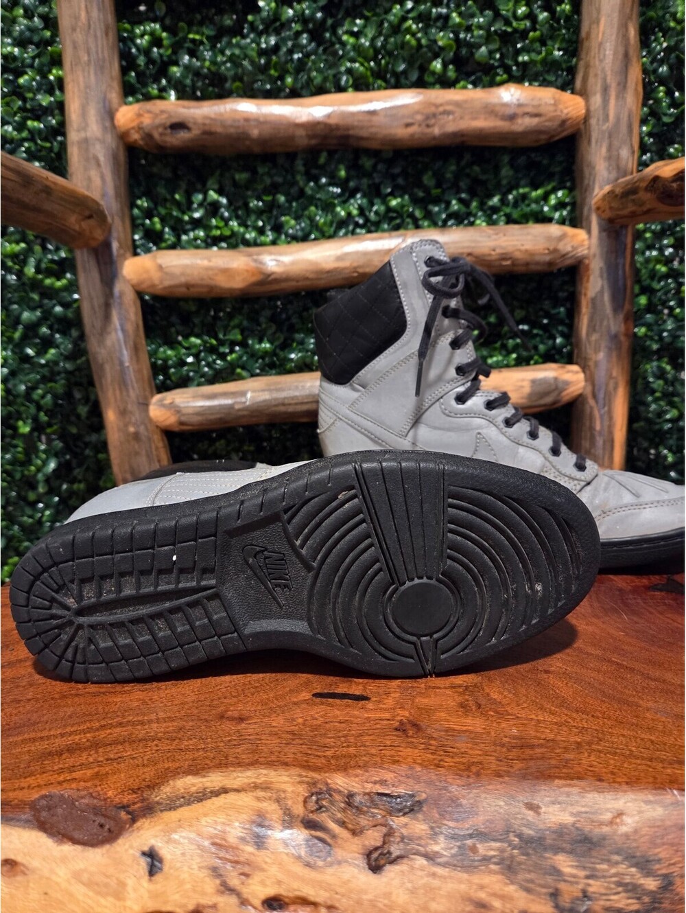 Nike High Top Wedge Sneakers in Gray and Black size 8 - Picture 4 of 7
